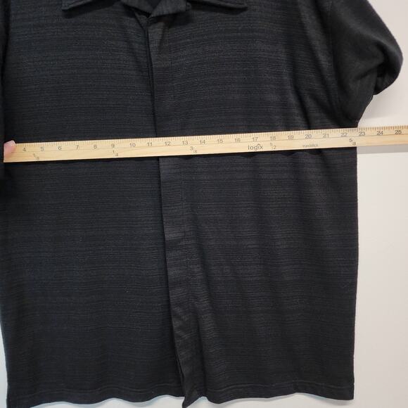 Phillipe Marcel Hidden Button Up Shirt Mens XL Black Textured Collared Clubbing - Picture 10 of 12